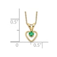 thumbnail image 3 of 14K Yellow Gold Rope Necklace with Pendants Chain Madi K 3mm Emerald Heart Birthstone 15 inch, 3 of 5