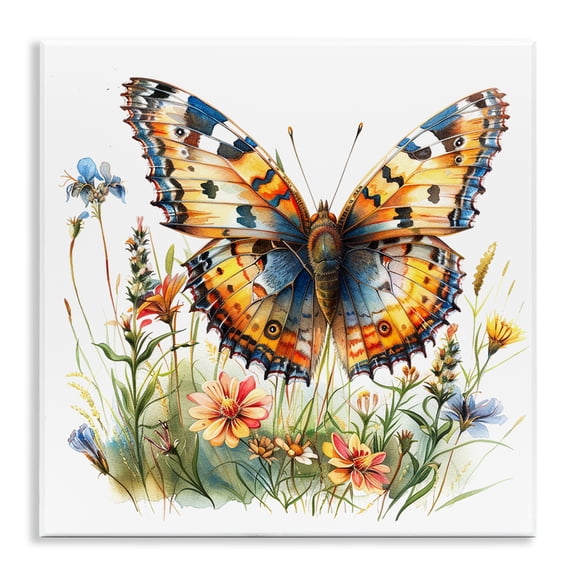 Stupell Industries Summer Garden & Butterfly Insects Painting Unframed Art Print Wall Art, 12 x 12