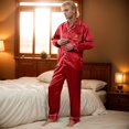 thumbnail image 5 of Fvwitlyh Pyjama pour Couples en Soie et Matériau Coolmax pour une Vie Décontractée à la Maison Rouge, TG, 5 of 5