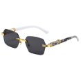 thumbnail image 1 of Gafas de sol cuadradas sin marco, gafas de moda para mujer, gafas de sol con protección solar degradada, 1 of 6