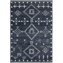 SAFAVIEH Adirondack Lesleigh Geometric Area Rug, Navy/Silver, 8' x 10'