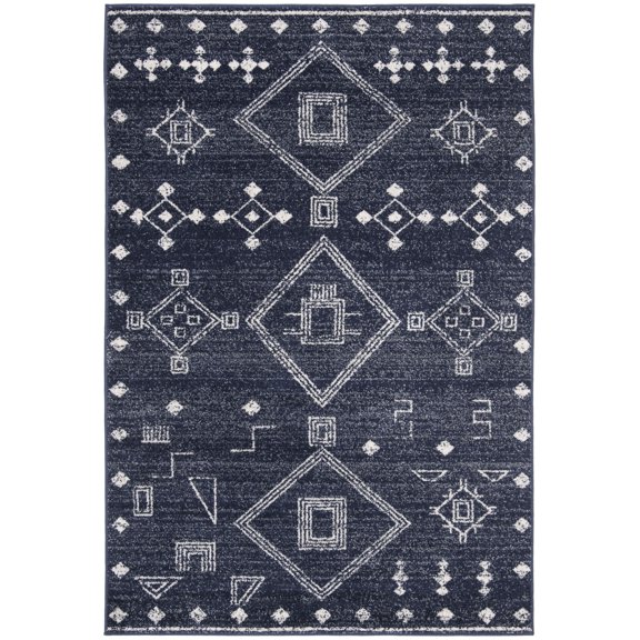 SAFAVIEH Adirondack Lesleigh Geometric Area Rug, Navy/Silver, 8' x 10'