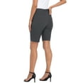 thumbnail image 6 of HDE Pull On Bermuda Shorts For Women Mid Rise 10" Inseam Shorts with Pockets Charcoal - L, 6 of 6