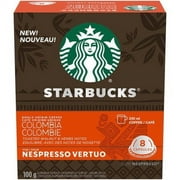 Starbucks Single Origin Colombia Medium Roast Coffee, Capsules for Nespresso Vertuo, 8 count, 100g/3.5 oz. Box {Imported from Canada}