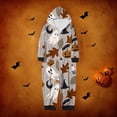 thumbnail image 1 of Family Halloween Pjs Matching Sets Halloween Print Long Sleeve Zippered One Piece Pajama Hooded Jumpsuit Winter Halloween Pjs Family Set, 1 of 4