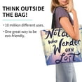 thumbnail image 2 of Fotbe Not All Those Who Wander Are Lost Bolsa Tote Estética de Lona con Estampado para Mujer - Bolsa Reutilizable de Hombro Casual para Vacaciones, Compras, Trabajo y Gimnasio, 2 of 8