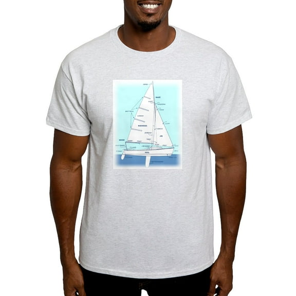 CafePress - SAILBOAT DIAGRAM (Technical Design) Light T Shirt - Men's Classic Graphic T-Shirt