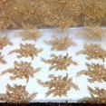thumbnail image 5 of Floral Bridal Lace Sequins Beaded Scallop Fabric for Dresses 52’’ BTY (Gold), 5 of 5