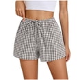 thumbnail image 2 of Qulqfy Wide Leg Shorts for Women High Waisted Gingham Summer Gray Shorts Lounge Casual Shorts for Women XXL, 2 of 7