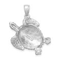 thumbnail image 4 of Auriga 14K White Gold Textured Sea Turtle Charm for Women (L-30 mm, W-26.4 mm), 4 of 6