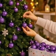 thumbnail image 5 of Christmas 42-Piece Ball Ornaments Set - Classic Festive Hanging Decorations(Purple), 5 of 6