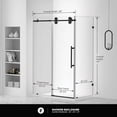 thumbnail image 3 of Fine Fixtures Frameless Shower Enclosure Sliding Shower Glass Door - Tempered Glass 48.25" W x 34.25 D x 74.25 H Black Finish, 3 of 12