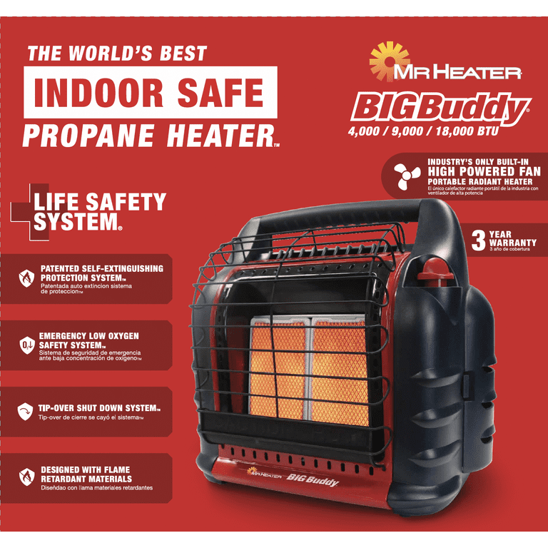 Heater Big Buddy 4,000-18,000 BTU Setting Portable LP Gas