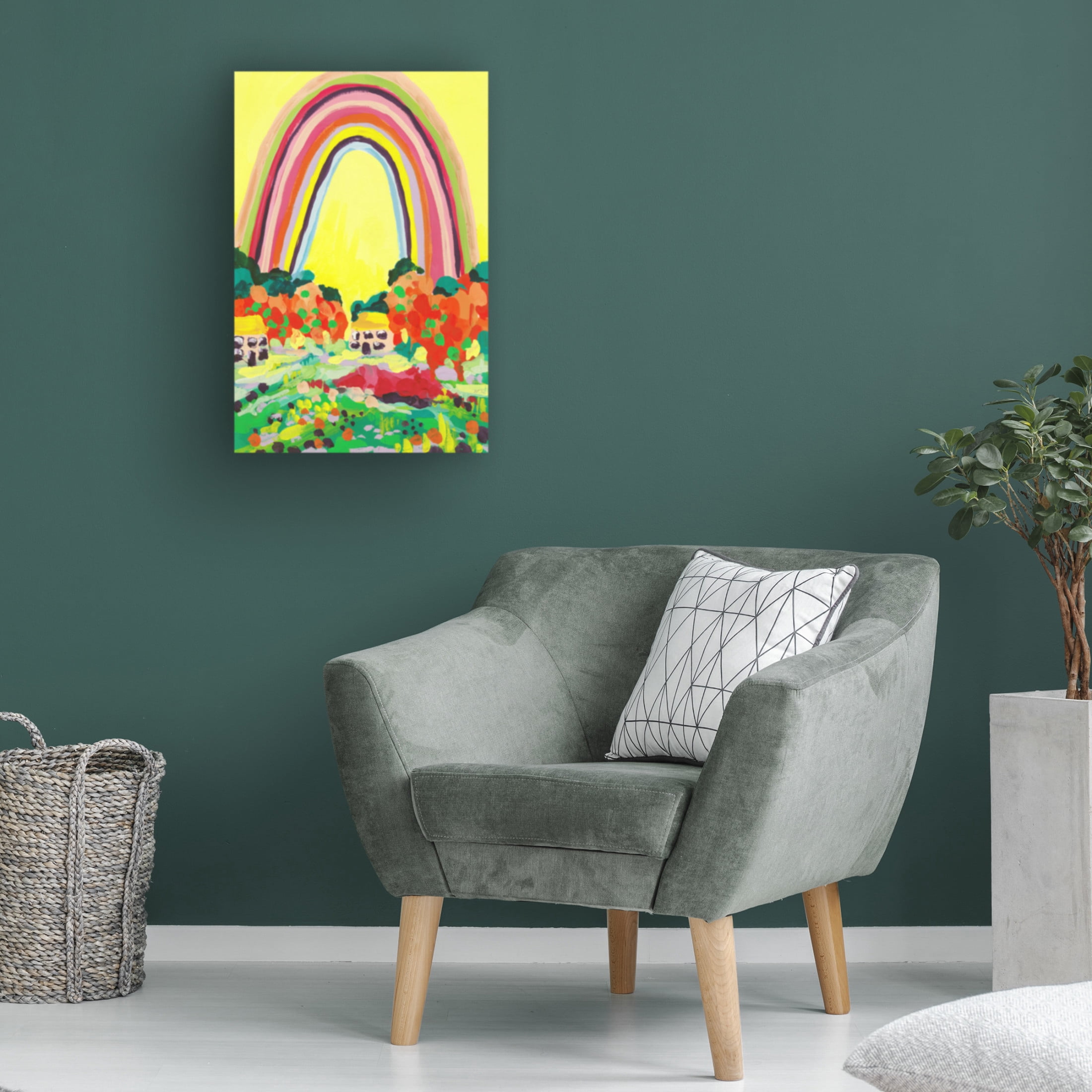 Trademark Fine Art Ania Zwara Countryside Rainbow Yellow Canvas Wall Art