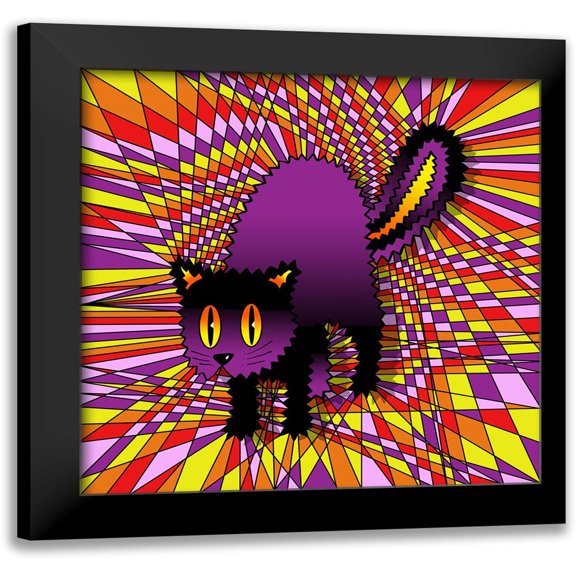 Green, Howie 12x12 Black Modern Framed Museum Art Print Titled - Spooky Cat