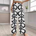 thumbnail image 2 of Peace Signs Heart Women's Pajamas Pajama Pants Women's Sleepwear Lounge Sleep Bottoms Stretch with Pockets, 2 of 7