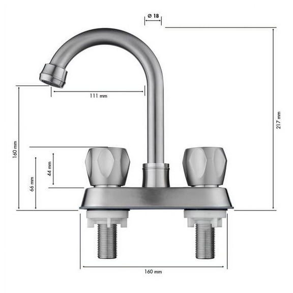 KEINXS 2-Piece Bathroom Sink Faucet, Center Setting Bathroom Faucet with Pop-Up Sink Drain with Overflow Stainless Steel, Utility Hose for Laundry Station, Brushed Nickel 1.2 GPM