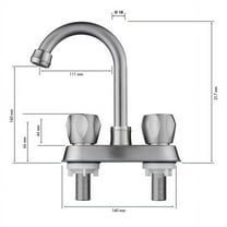 KEINXS 2-Piece Bathroom Sink Faucet, Center Setting Bathroom Faucet with Pop-Up Sink Drain with Overflow Stainless Steel, Utility Hose for Laundry Station, Brushed Nickel 1.2 GPM