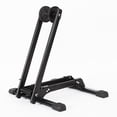 thumbnail image 1 of <p>Bike Folding Floor Stand, Bicycle Folding Parking Rack Space Saving Exquisite Workmanship Stable Support  For Cycling</p>, 1 of 8