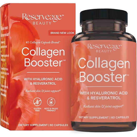 Reserveage Beauty, Collagen Booster, Collagen Supplement for Skin Care and Joint Health, Supports Healthy Collagen Production for Men & Women, 60 Capsules (30 Servings)