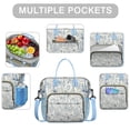 thumbnail image 2 of Watercolor Flower Pattern Lunch Bag - Large Insulated & Leakproof Tote for Women/Men, Multi-Pocket Thermal Design, 2 of 6