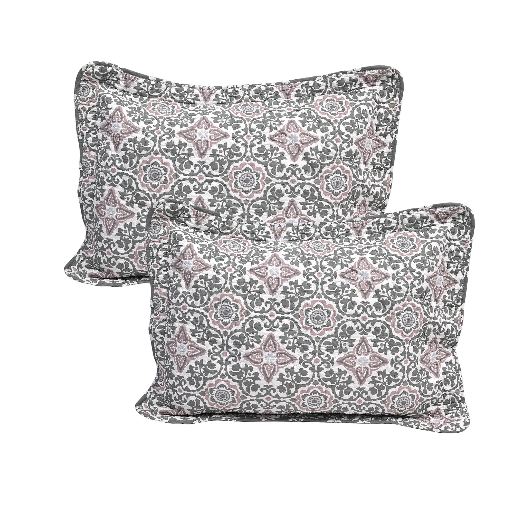 Home Soft Things 6 Piece Coventry Printed Quilt Set with bedskirt, Queen (90" x 90")