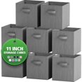 thumbnail image 2 of Fabric Storage Cubes for Cube Organizer - 8 Pack Heavy Duty Beige Storage Bins - 11 Inch Cube Storage Bin, Use As A Clothes Storage Box In Closet, Bas, 2 of 5