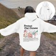 thumbnail image 2 of SONXAHE Front Back Graphic Hoodie for Women Kangaroo Pocket Loose Fit Ocean Theme Fall Pullover Tops, 2 of 6