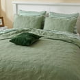 thumbnail image 2 of Wonderful Solid Quilt Set with Star with Vibrant Embroidered Patterns Sage - Queen, 2 of 5