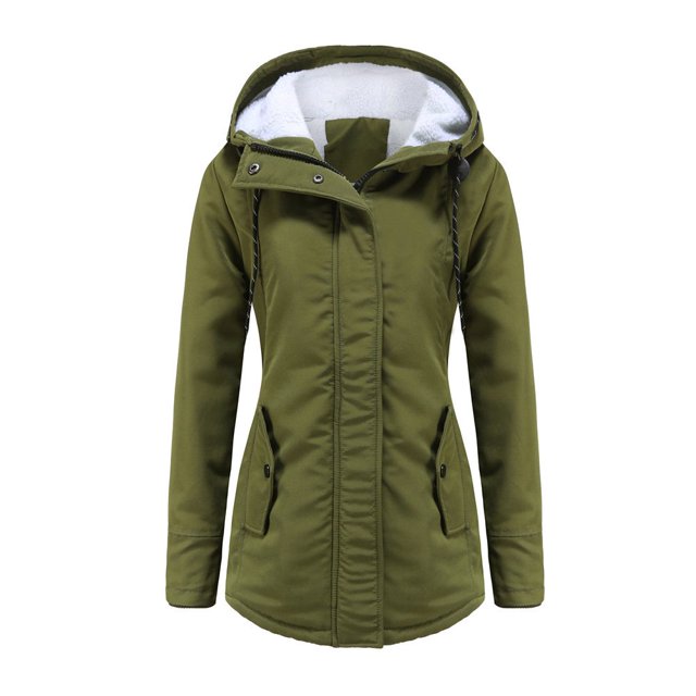 BESTSPR Doudoune pour Femmes à Capuche en Laine d'Agneau Manteau d'Hiver Veste en Coton Femmes