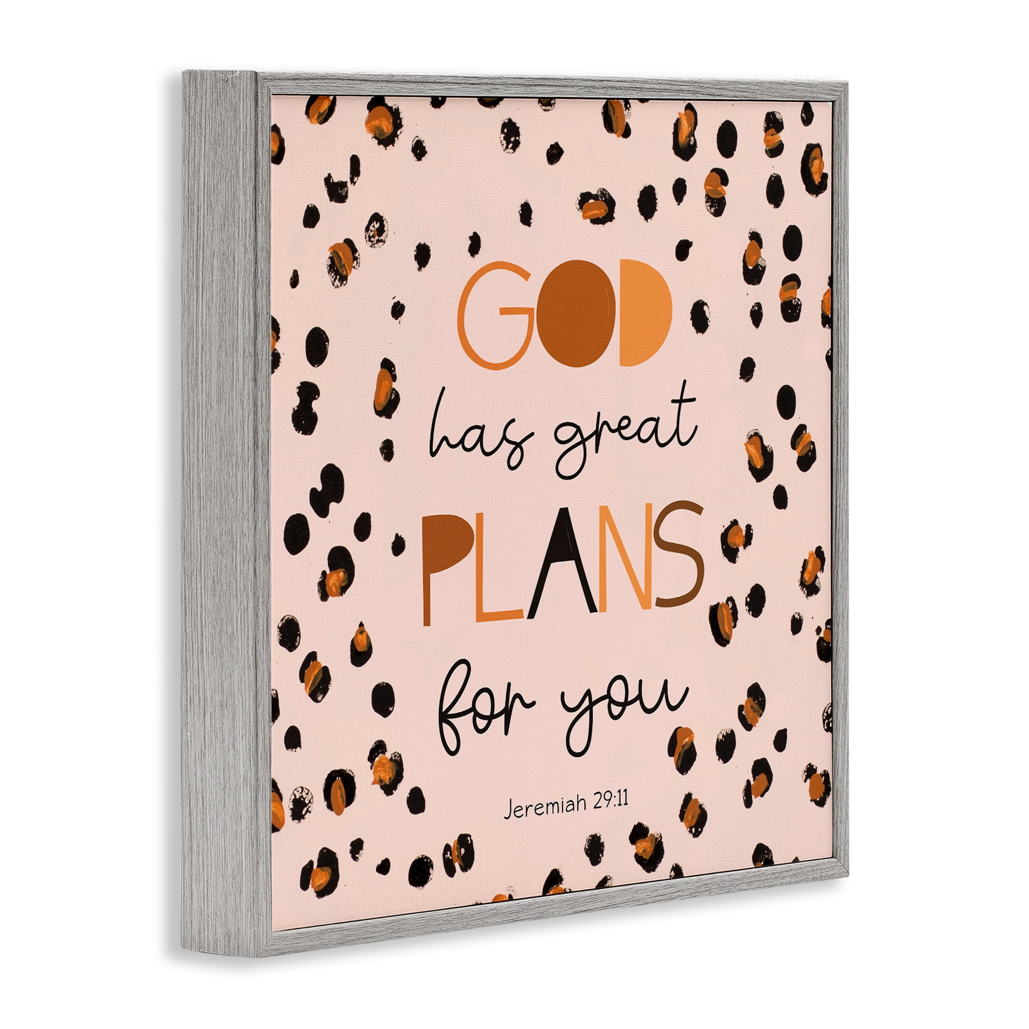 Stupell Industries God Has Plans For You Gray Framed Giclee Art, design by Patricia Pinto