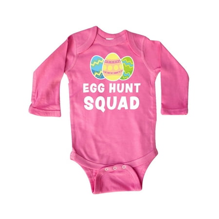 

Inktastic Egg Hunt Squad with Easter Eggs Gift Baby Boy or Baby Girl Long Sleeve Bodysuit