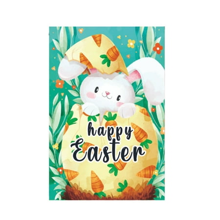 

MIUBAGIAL 2024 Easter Garden Flag Hung for Holiday Party Patio Decorations