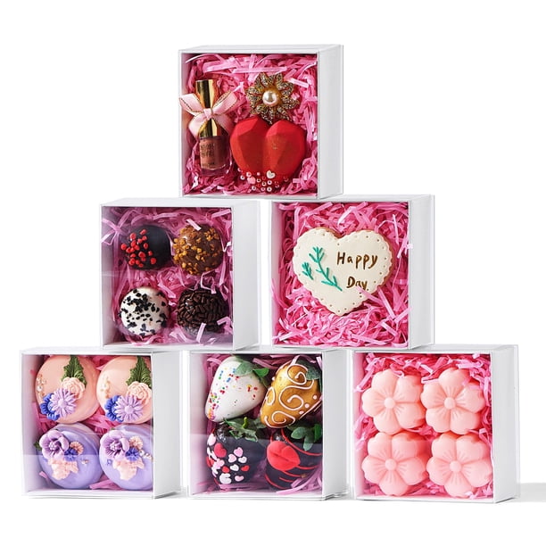 Cajas para Panadería JCXGRVC Paquete de 50 unidades 10x10x5 cm con Tapa Transparente