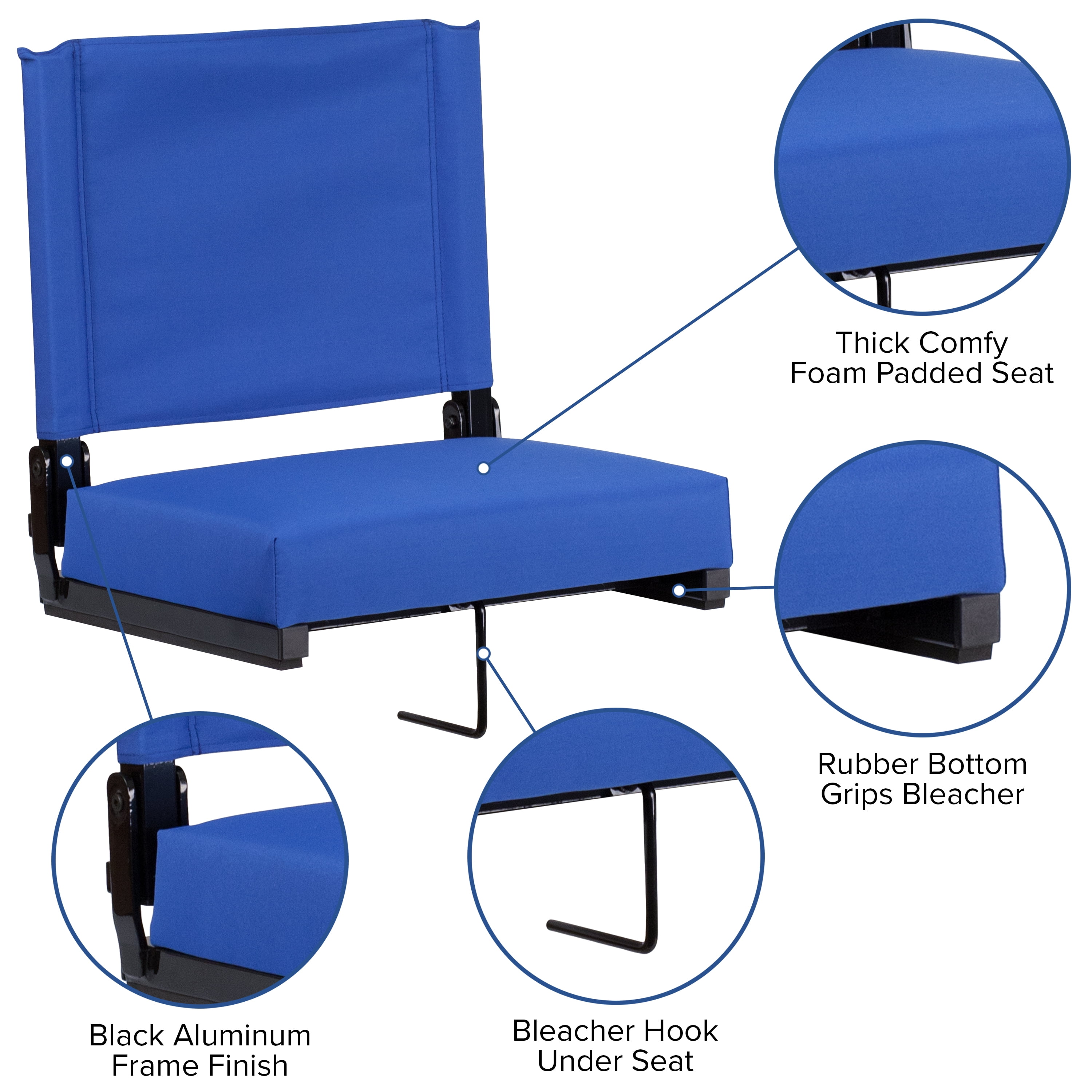 Rated Lightweight Stadium Chair with Ultra-Padded Seat BizChair Set of 2 500 lb 