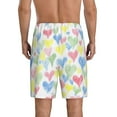 thumbnail image 3 of Easygdp Hand Drawn Colored Hearts Men's Short Pajama Pants, Sleep Shorts, Household Pants, Casual Pants with Pockets - 3X-Large, 3 of 9