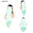 thumbnail image 4 of Europa y América pelo largo y recto verde degradado medio despedida moda Cosplay peluca sintética Irfora Peluca, 4 of 5
