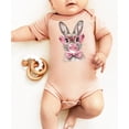 thumbnail image 2 of Easter Bunny Bubble Gum Bodysuit for Baby Girls Spring Holiday Cute Rabbit with Glasses Toddler One-Piece Peach Bodysuit 18 Months, 2 of 3
