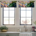 thumbnail image 4 of LALILO Kitchen Curtain Valance Succulent Garden Glass Wooden Rod Pocket Window Curtain 52"x 18" Set of 2, 4 of 7