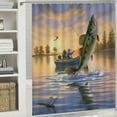 thumbnail image 6 of PRATYUS Fly Fishing Modern Waterproof Shower Curtain Set for Country Cottage & Farmhouse Bathroom Decor with Hooks and Washable Fabric 36x72, 6 of 7