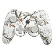 Angle View: PowerA Realtree Wireless Game Controller with Dual Rumble and Soft-Touch Finish for Playstation 3 (PS3), White (Non-Retail Packaging)