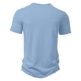thumbnail image 2 of Krdevn Mens Shirts - Men's Casual T Shirts Pure Color Basic Tee Comfortable Summer Short Sleeve Top Button Detail Everyday Wear Breathable Blend,Mens Fall Shirts,Color:Light Blue,Size:S, 2 of 4