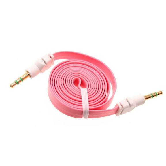 3.5mm Aux Cable Adapter Car Stereo Aux-in Audio Cord Speaker Jack Wire Pink V3Z for Alcatel Go Flip 4 3 / Smartflip, Cingular Flip 2, Quickflip 4044C - iPhone 6 Plus SE (2016) 5S 5C 5