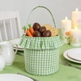 thumbnail image 4 of Easter Baskets Plaid Fabric Polyester Easter Basket Festive Easter Party Supplies Storage Candy Gift Basket Easter Decoration Under $10 Easter, 4 of 6