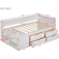 thumbnail image 6 of Twin Size Wood Daybed with 4 Storage Drawers and Storage Shelf, Solid Wood Bed Frame for Bedroom, No Box Spring Needed, 6 of 10
