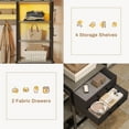 thumbnail image 5 of 7-in-1 Entryway Bench with Coat Rack and 2 Fabric Drawers, Hall Tree with Bench and 3 Storage Cubbies, 3 Storage Shelves and 17 Coat Hooks, Oak Grey, 5 of 10