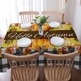 thumbnail image 5 of Fall Yellow Orange Pumpkins Rectangle Tablecloths 60x120,Thanksgiving Sunflower Plaid Table Cloth Table Cover Indoor/Outdoor Tabletop Decor for Wedding Holiday Party Dinner Baby Shower, 5 of 7
