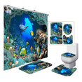 thumbnail image 1 of 1 Cortina De Baño Poliéster Impermeable Y 3 Alfombrilla Baño Xtellar multicolor, 1 of 3