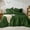 Dark Green, variant on Pink Seersucker Queen Comforter Set, 3 Pieces Bed in a Bag Comforter Set, Lightweight & Fluffy Bedding Sets Queen for All Season with 1 Ruffle Comforter and 2 Ruffle Pillowshams