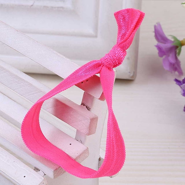 Anneau pour Cheveux Sans Couture à Haute Élasticité, Noué, Ajustable, Attache Queue de Cheval, Corde Colorée pour Cheveux, Chouchous, Accessoires Multicolores, Rose Rouge